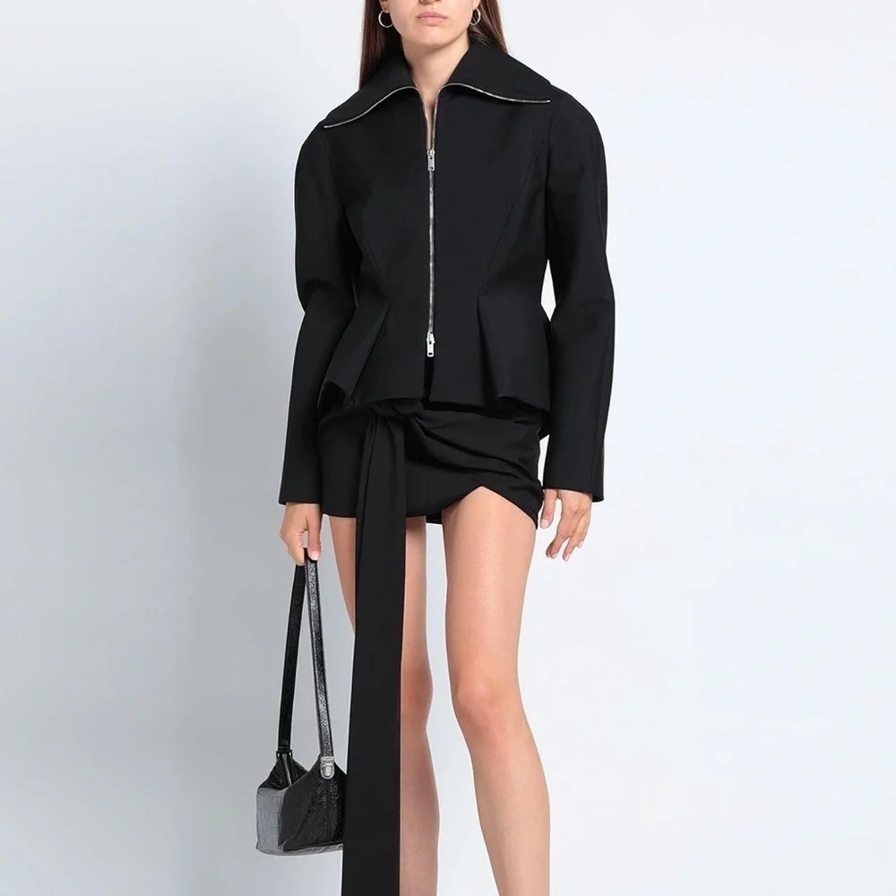 New Givenchy Peplum Wool-Mohair Zip Up Jacket Size 38 - Picture 6 of 15